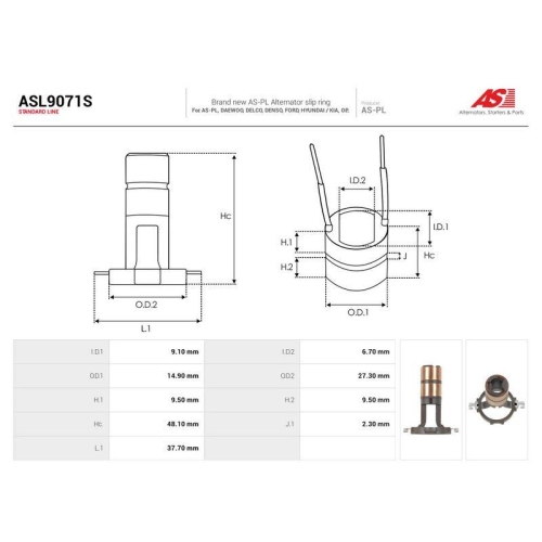 AS-PL Schleifring, Generator AS ASL9071S
