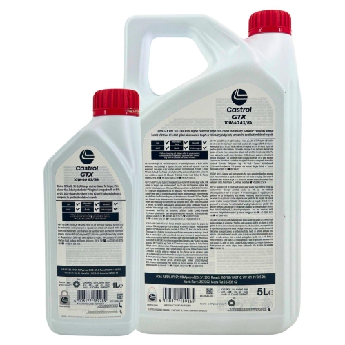 Motor&ouml;l Castrol GTX 10W-40 A3/B4 Fiat Mercedes Renault VW 5 Liter+1 Liter 6Liter