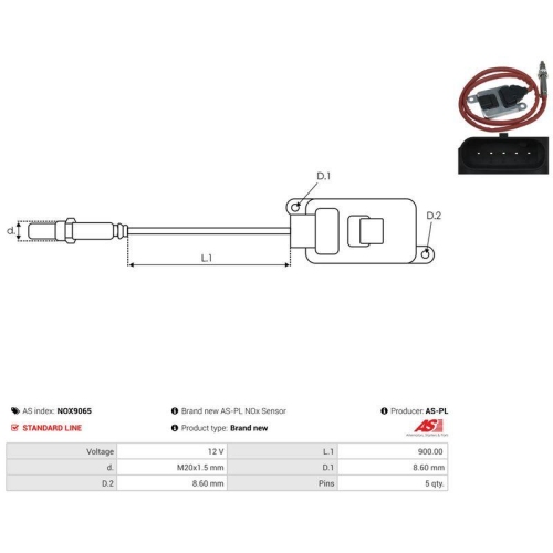 AS-PL NOx-Sensor, Harnstoffeinspritzung AS NOX9065