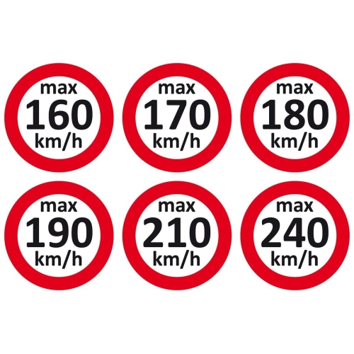 600 Geschwindigkeitsaufkleber Set Satz Geschwindigkeit: 160 - 240 km/h