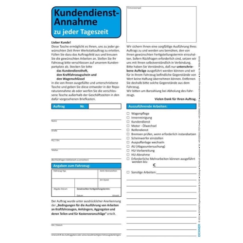 100x Umschlag 24-Stunden Annahme-Tasche mit Umschlag f&uuml;r Nachteinwurf, DIN C5