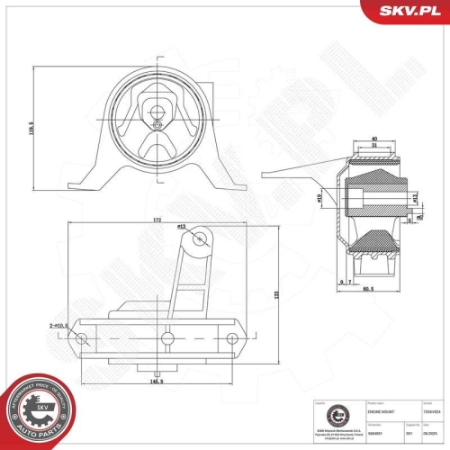 ESEN SKV Lagerung, Motor 75SKV024