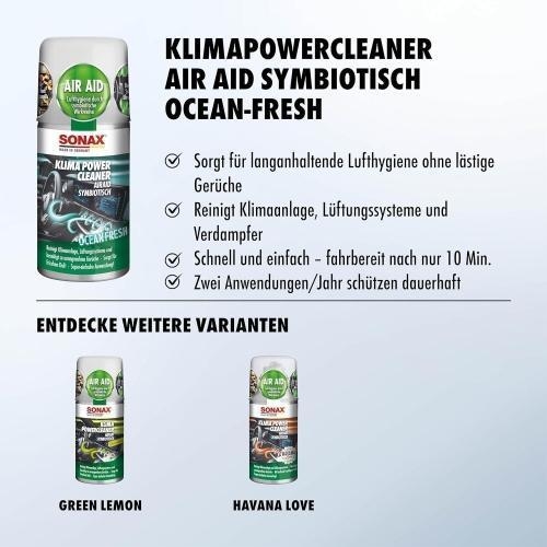 2x SONAX KlimaPowerCleaner AirAid Ocean-Fresh 100 ml 03236000