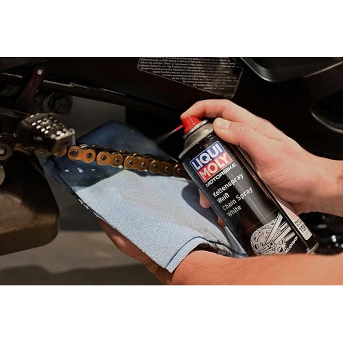 LIQUI MOLY Motorbike Kettenspray wei&szlig; white Grease 1592 Flasche Motorrad 50 ml