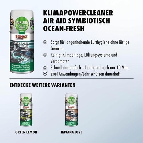 3x SONAX KlimaPowerCleaner AirAid Ocean-Fresh 100 ml 03236000