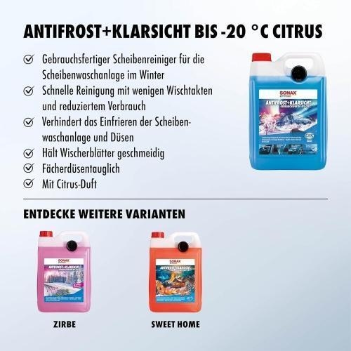 2x Sonax Scheibenfrostschutz gebrauchsfertig Antifrost+Klarsicht 5Liter 03325000