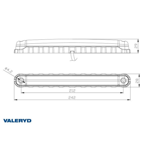 LED Innenlampe 242x28x29 blau Anh&auml;nger Valeryd 3050010