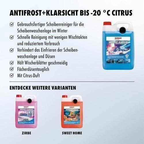 4x Sonax Scheibenfrostschutz gebrauchsfertig Antifrost+Klarsicht 5Liter 03325000