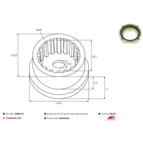 AS-PL Reparatursatz, Starter AS SG6011S
