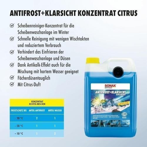 Antifrost+Klarsicht Konzentrat Citrus 15 Liter Frostschutzmittel SONAX 03325050