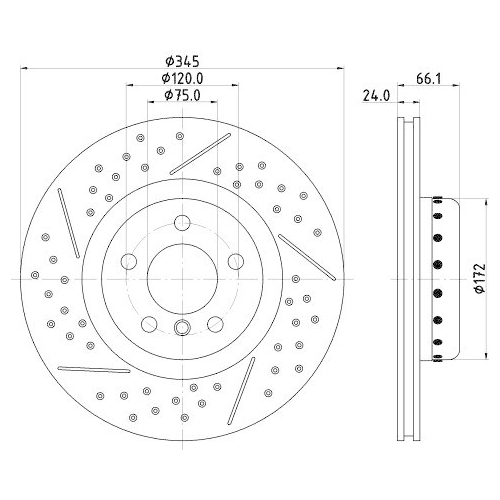 HELLA Bremsscheibe PRO High Carbon 8DD 355 120-841