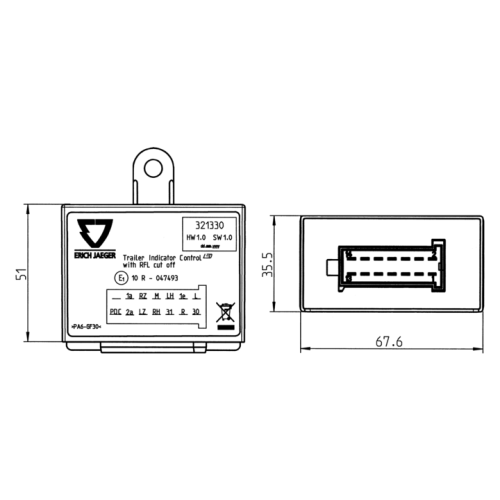12V Blink&uuml;berwachung zur Anh&auml;ngersteuerung J&auml;ger 321330