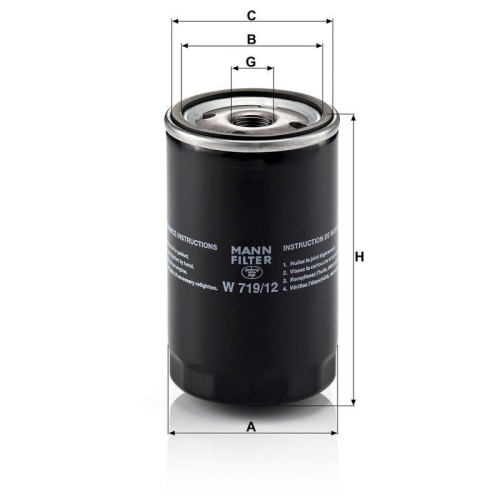 MANN-FILTER &Ouml;lfilter W 719/12
