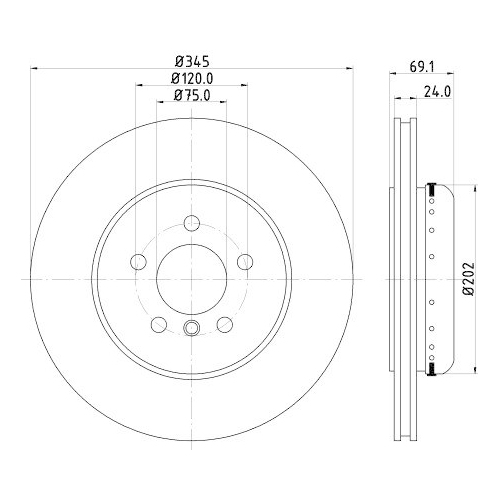 HELLA Bremsscheibe PRO High Carbon 8DD 355 120-871