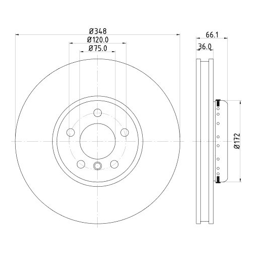 HELLA Bremsscheibe PRO High Carbon 8DD 355 120-881