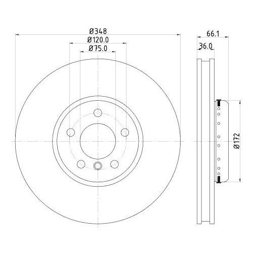 HELLA Bremsscheibe PRO 8DD 355 120-891