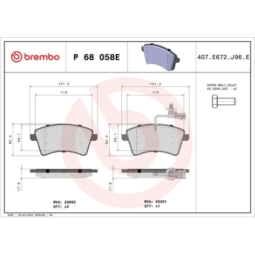 BREMBO Bremsbelagsatz, Scheibenbremse BEYOND LINE - EV P 68 058E