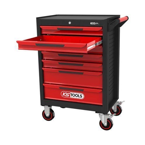 ECOline SCHWARZ/ROT Werkstattwagen mit 7 Schubladen KS TOOLS 897.0007