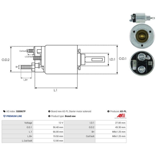 AS-PL Magnetschalter, Starter AS SS0067P