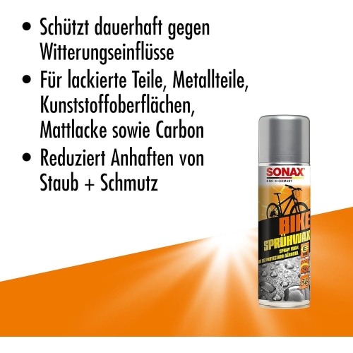SONAX BIKE Spr&uuml;hWax 300ml Fahrrad Spr&uuml;hwachs Versiegelung Schutz 08332000