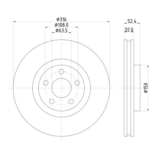 HELLA Bremsscheibe PRO 8DD 355 126-701