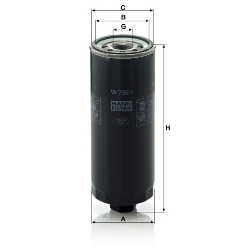 MANN-FILTER &Ouml;lfilter W 735/1
