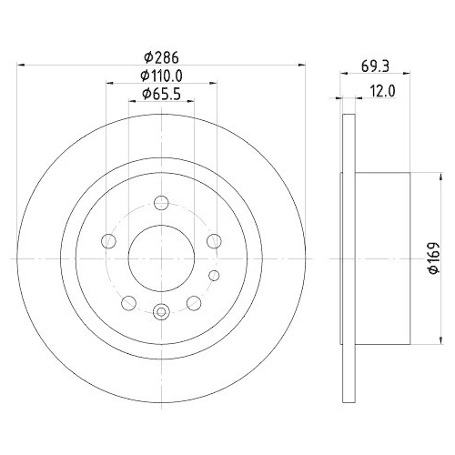 HELLA Bremsscheibe PRO 8DD 355 103-741