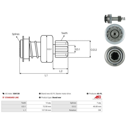 AS-PL Freilaufgetriebe, Starter AS SD0128
