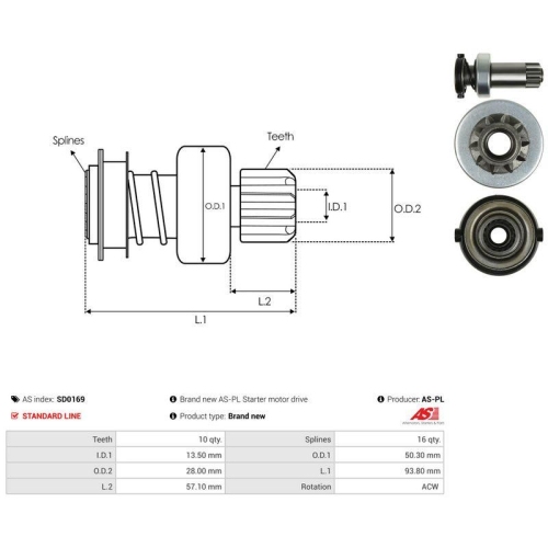 AS-PL Freilaufgetriebe, Starter AS SD0169