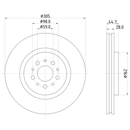 HELLA Bremsscheibe 8DD 355 106-171