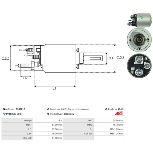 AS-PL Magnetschalter, Starter AS SS3021P