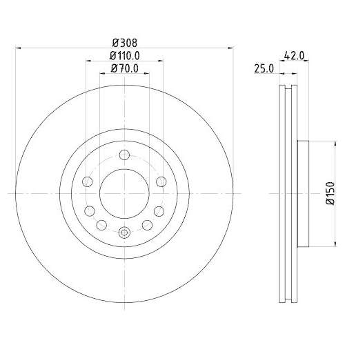 HELLA Bremsscheibe PRO High Carbon 8DD 355 127-721