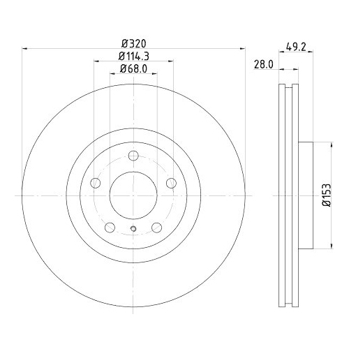 HELLA Bremsscheibe 8DD 355 114-101