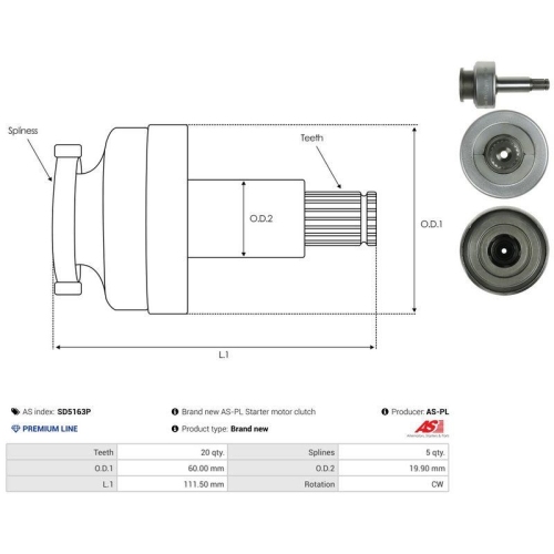 AS-PL Ritzel, Starter AS SD5163P