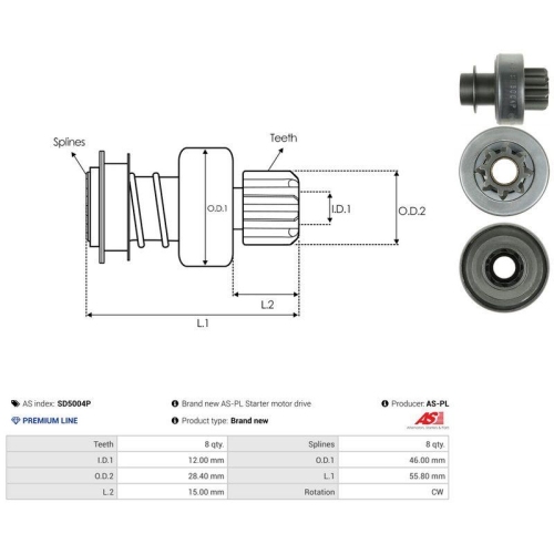 AS-PL Freilaufgetriebe, Starter AS SD5004P
