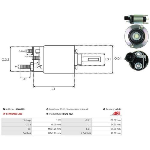 AS-PL Magnetschalter, Starter AS SS6057S