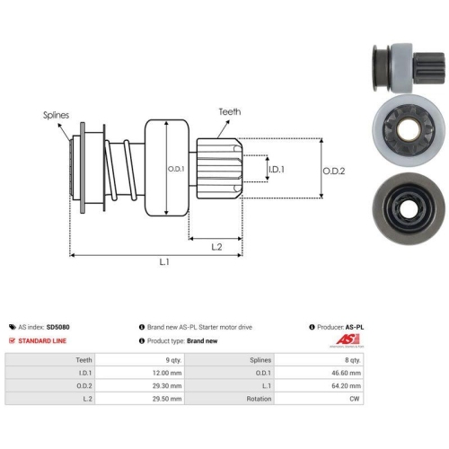 AS-PL Freilaufgetriebe, Starter AS SD5080
