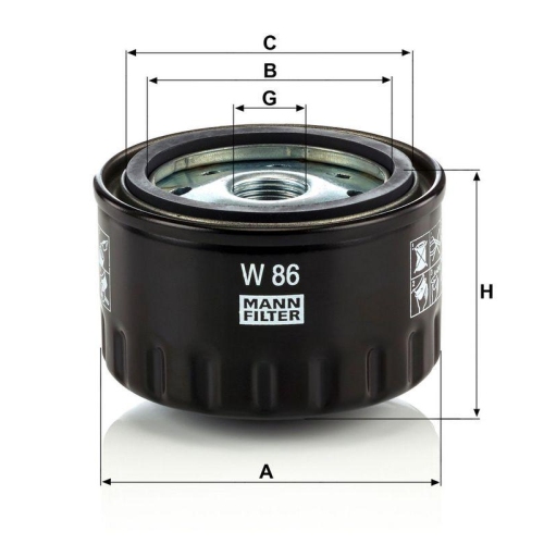MANN-FILTER &Ouml;lfilter W 86