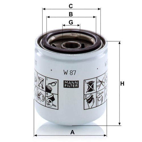 MANN-FILTER &Ouml;lfilter W 87