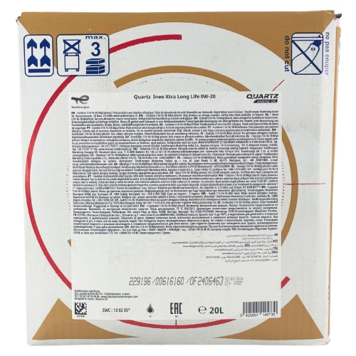 Motor&ouml;l Motoren&ouml;l Total Quartz Ineo Xtra Longlife 0W-20 20 Liter BAG-IN Box 229196