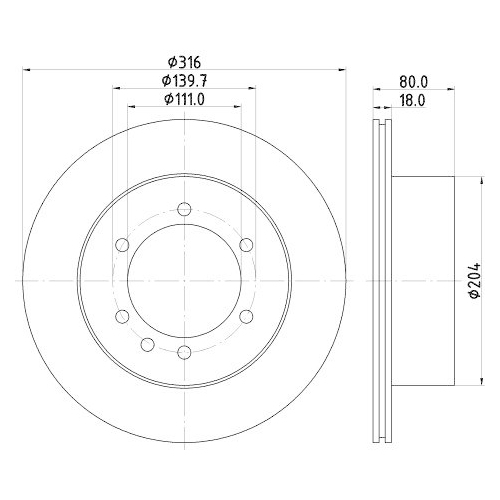 HELLA Bremsscheibe 8DD 355 110-831