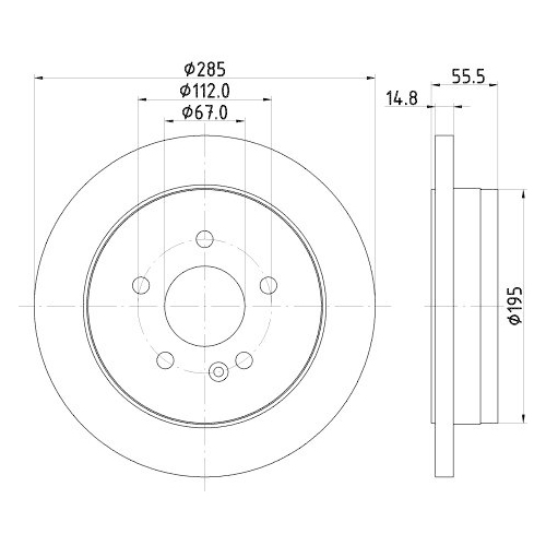 HELLA Bremsscheibe PRO 8DD 355 105-851