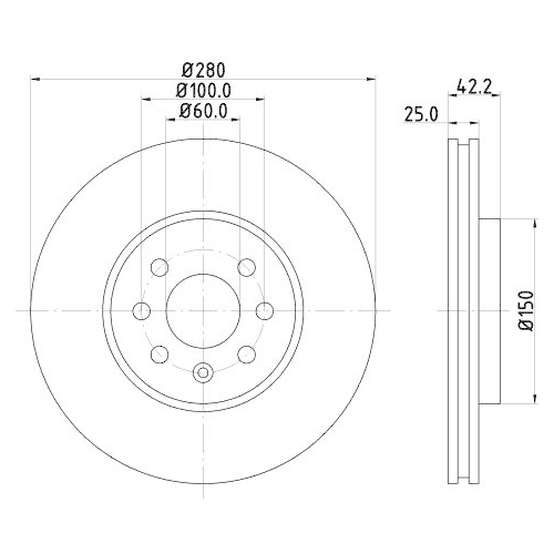 HELLA Bremsscheibe PRO High Carbon 8DD 355 128-171