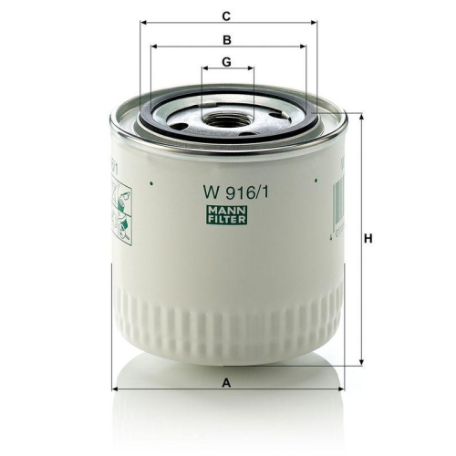 MANN-FILTER &Ouml;lfilter W 916/1
