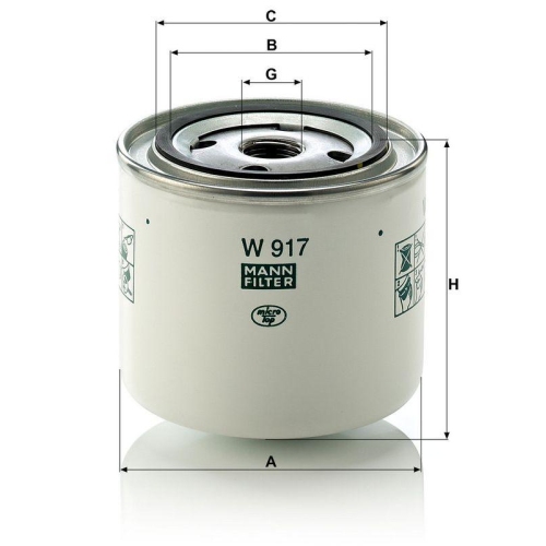 MANN-FILTER Filter, Arbeitshydraulik W 917