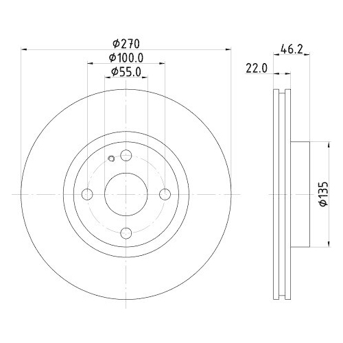 HELLA Bremsscheibe PRO 8DD 355 115-361
