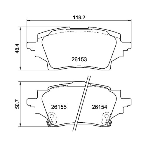 HELLA Bremsbelagsatz, Scheibenbremse 8DB 355 040-221