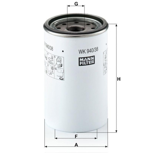 MANN-FILTER Kraftstofffilter WK 940/38 x
