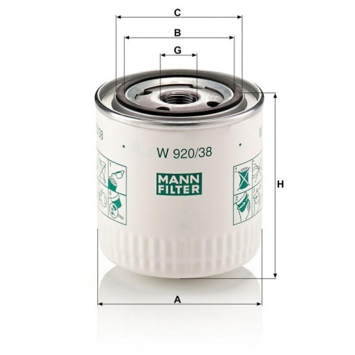 MANN-FILTER &Ouml;lfilter W 920/38