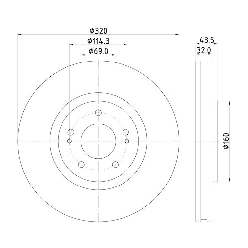HELLA Bremsscheibe PRO 8DD 355 114-841